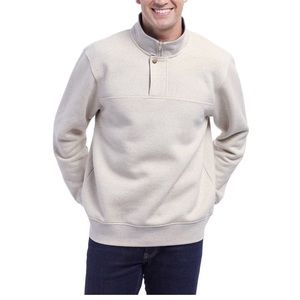 Orvis Pullover Sweater Men's Zip Neck Collar Signature Softest Medium Oatmeal